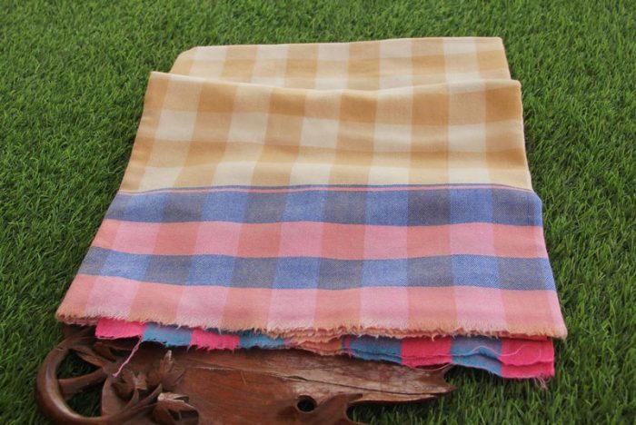 Multicolor Pure Handwoven Pashmina Check Shawl