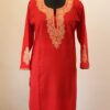 Red Traditional Summer Cool Tilla Work Kurta