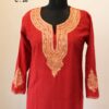 Red Exquisite Summer Cool Tilla Work Kurta