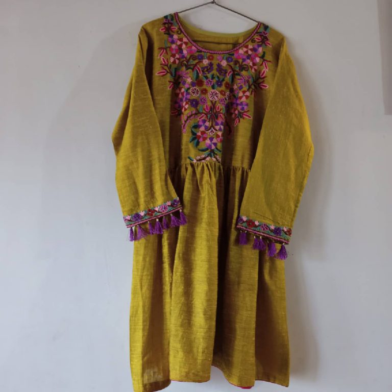 Cotton Silk Tunic in Hand Ari embroidery