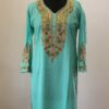 Turquoise Summer Cool Aari Work Kurta