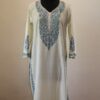 White Blue Summer Cool Aari Work Kurta