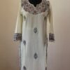 White Multi Design Summer Cool Aari Work Kurta