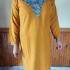 Yellow Pure Cotton Kurta With Aari Work