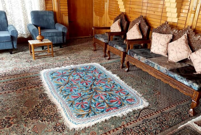 6x4 Ft Chinari Handmade Aari Embroidered Namda