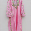 Pink Cotton Aari Work Kurta