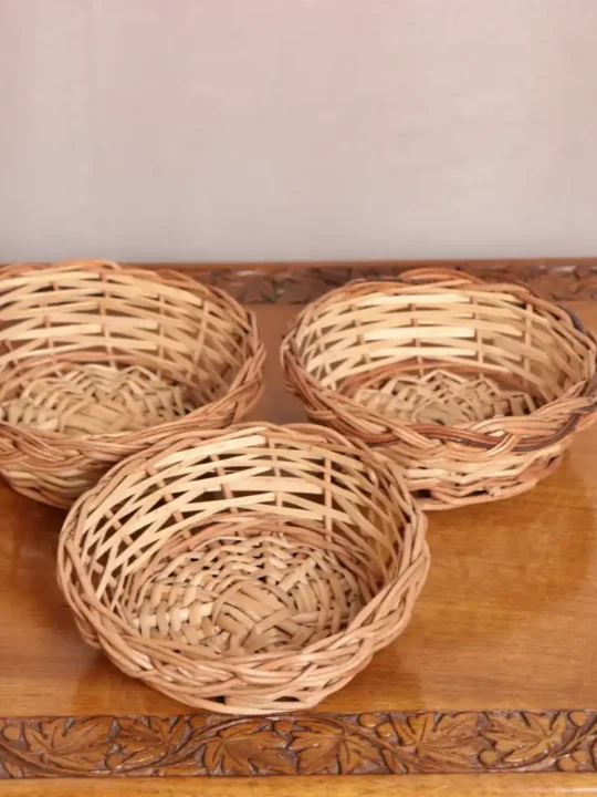 Willow Wicker Small Handmade Bowls | Baskets | Tokri ( Set of 5)