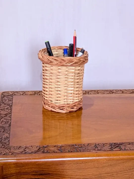 Willow Wicker Pen or Brush Holder Stand