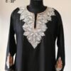 Black Cotton Traditional Tilla Work Kurta