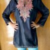 Black Silk Shahi Aari Work Kurti