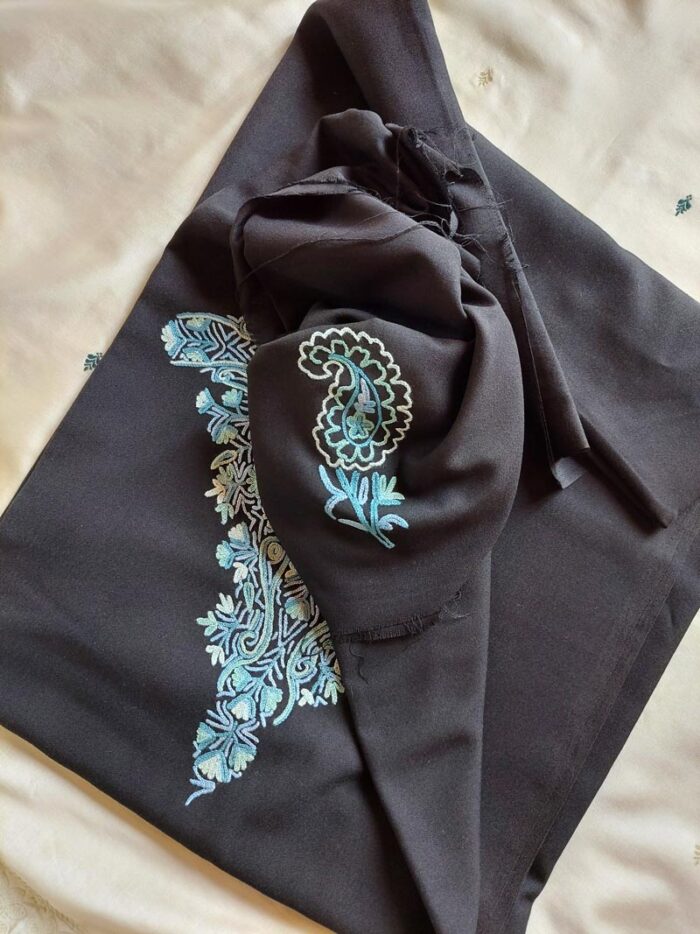 Black Summer Cool Aari Embroidery Suit - Image 2