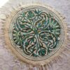 Green Blue Handmade Aari Embroidered Namda