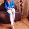 Blue Summer Cool Aari Work Kurti