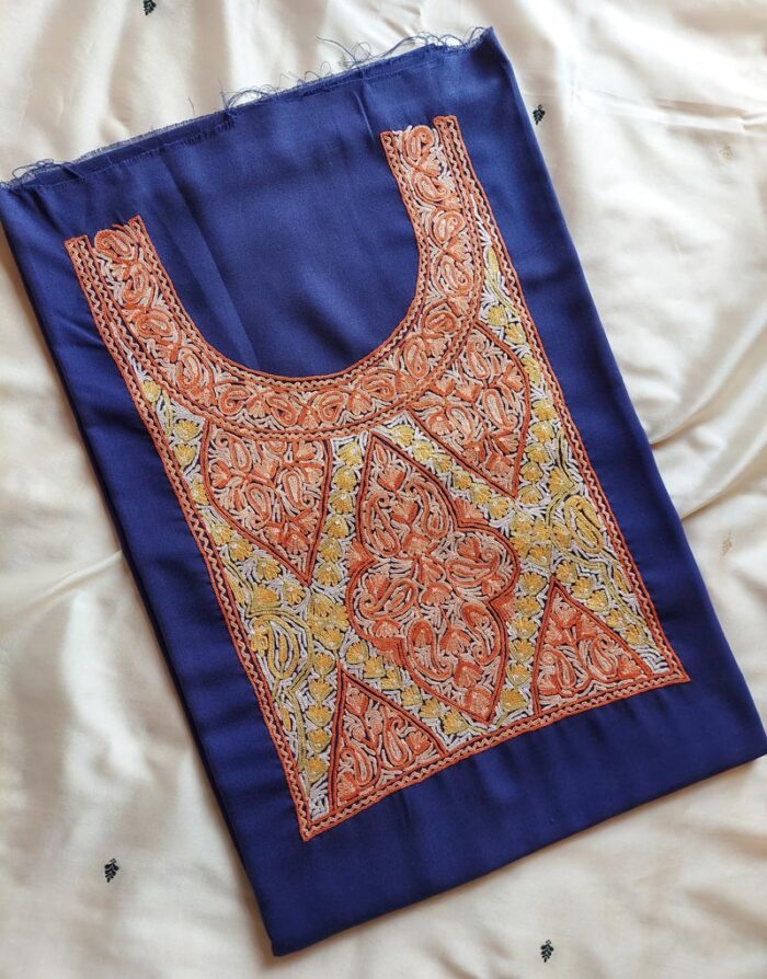 Dark Blue Summer Cool Intricate Aari Embroidery Suit
