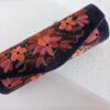 Dark Blue Cylindrical Shaped Clutch with Crewel Embroidery