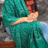 Green Pashmina Stole With Hand Sozni Embroidery