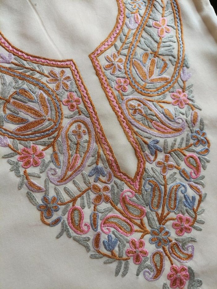 White Summer Cool Intricate Aari Embroidery Suit - Image 2