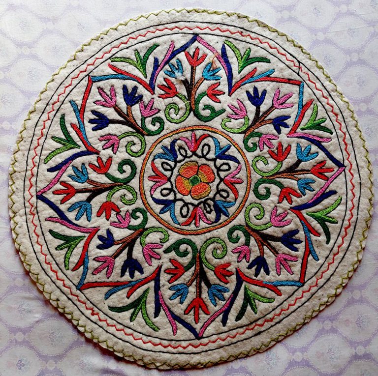 Posh Bagh Handmade Aari Embroidered Namda
