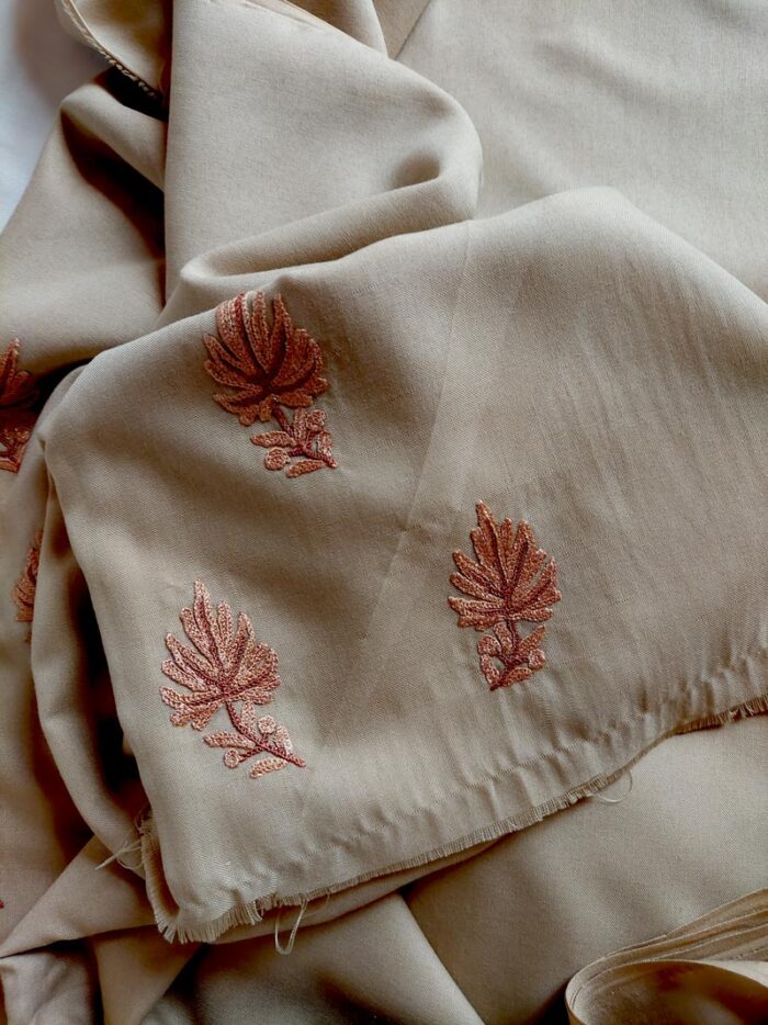 Brown Summer Cool All Over Aari Embroidery Suit - Image 3