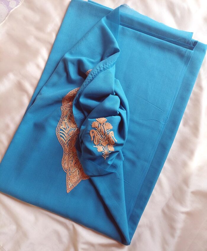 Light Blue Summer Cool Aari Embroidery Suit - Image 2