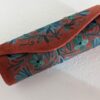 Maroon Cylindrical Shaped Clutch with Crewel Embroidery