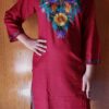 Maroon Summer Cool Floral Aari Work Kurta