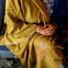 Mehndi Green Pashmina Stole With Hand Sozni Embroidery