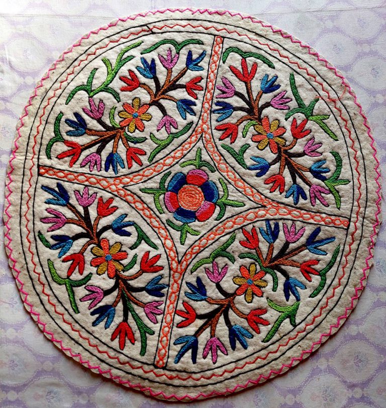 Char Bagh Handmade Aari Embroidered Namda