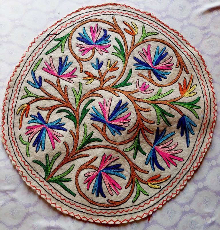 Shakh Handmade Aari Embroidered Namda