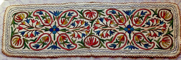 Badami Handmade Aari Embroidered Runner Namda - Image 2