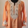 Orange Shimmer Silk Tilla Work Kurta