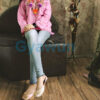 Pink Summer Cool Aari Work Kurti