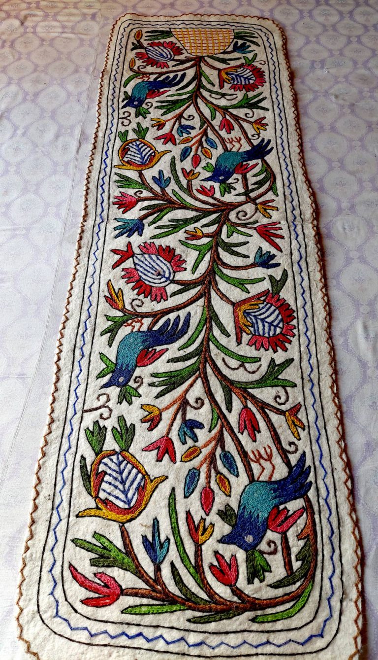 Niel Kaav Handmade Aari Embroidered Runner Namda