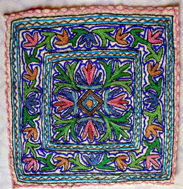 Niyul Double Work Handmade Aari Embroidered Namda