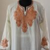 White Cotton Tilla Work Kurta