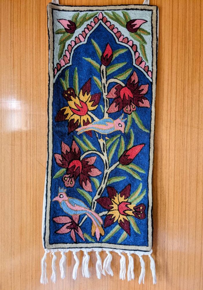 Blue Exotic Embroidered Chainstitch Wall hanging - Image 2