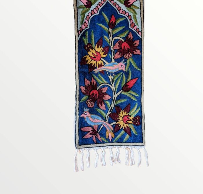 Blue Exotic Embroidered Chainstitch Wall hanging