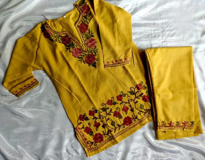 Girl Kid Yellow Cotton Kurta Pajama Set