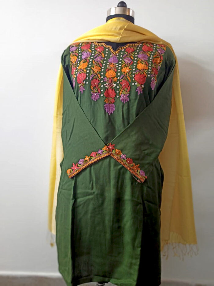Linen Hand Ari Embroidered Kurta
