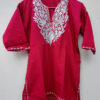 Maroon Silver Work Girls Winter Pheran
