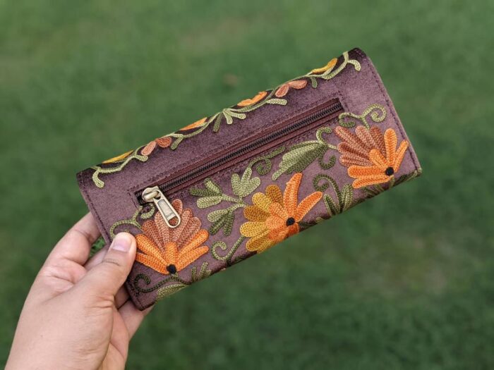Mahogany Clutch With Allover Aari - Image 2