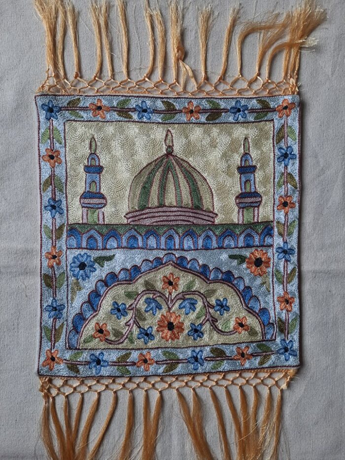 2 Minar Handmade Chain Stich Silk Quran Cover