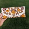 Cream Color Clutch With Allover Aari