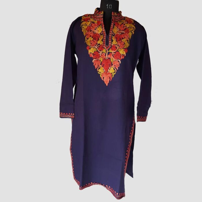 Dark Blue Warm Cashmilon Pheran - Image 2