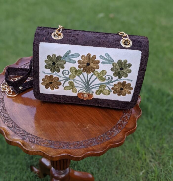 Brown Party Shoulder Bag With Chain Strap