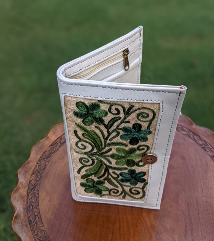 White Leather Bi-Fold Wallet - Image 3