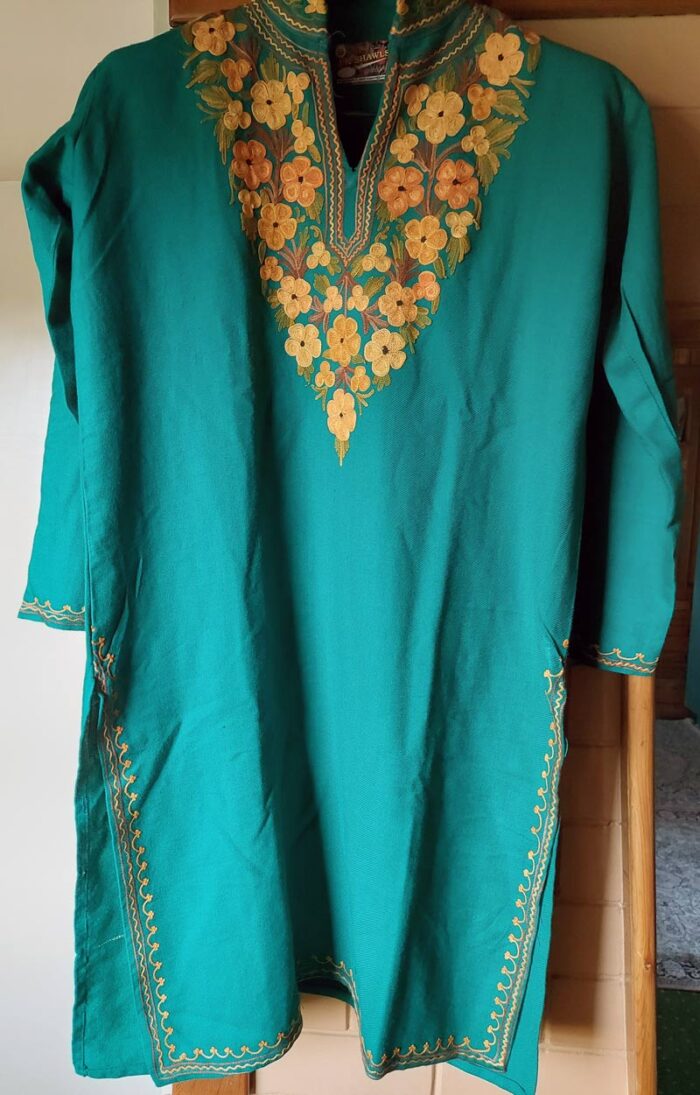 Green Aari Cashmilon Pheran