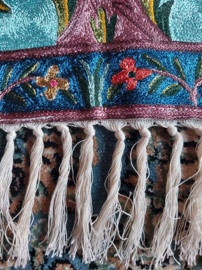 Tree of Life Silk Hand Embroidered Chainstitch Wallhanging - Image 2
