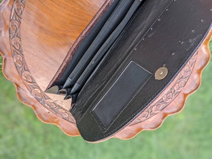 Mahogany Clutch With Allover Aari - Image 3