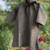 Brown Kids Traditional Kashmiri Checkered Pheran With Hoodie